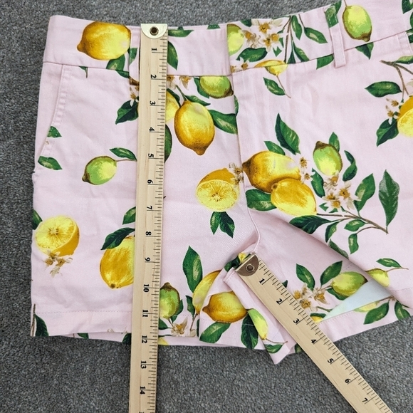 CYNTHIA Rowley yellow lemon print pink base cotton shorts size 4 - Picture 5 of 12